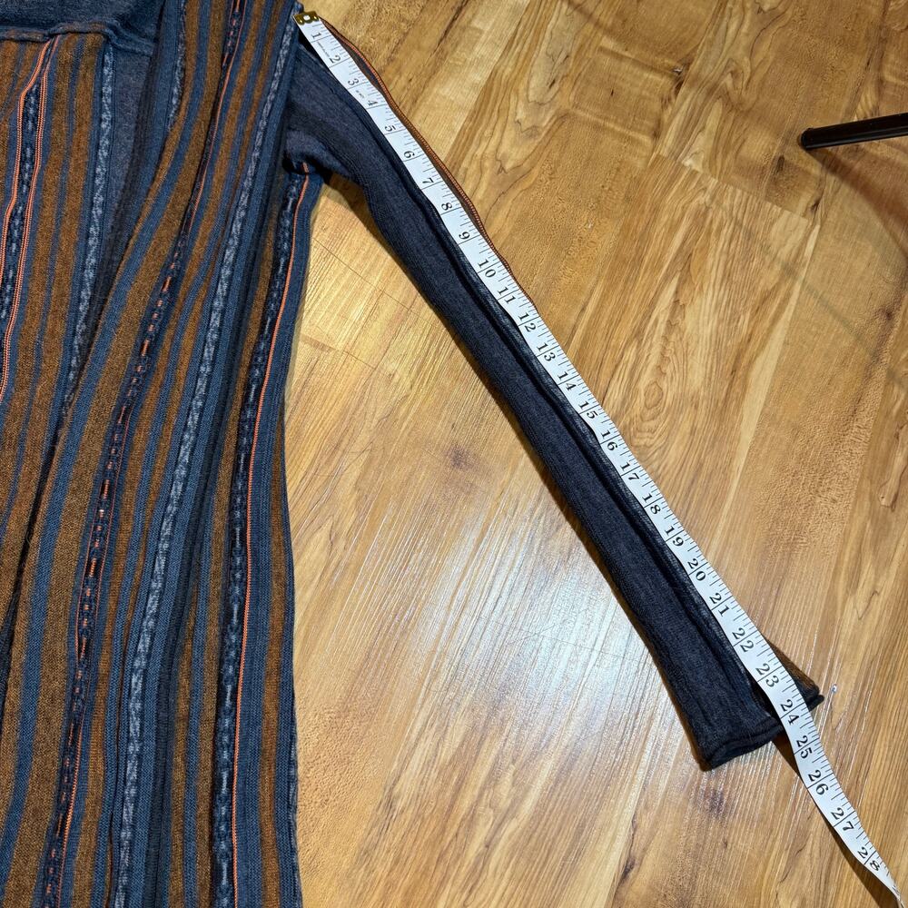 Peruvian Connection Carabaya Striped Aztec Southwest Boho Wool Blend Cardigan M - Picture 4 of 5